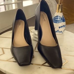 Alfani Step N' Flex Women's Tarah Square-Toe Pumps, Size 9 ,black leather upper